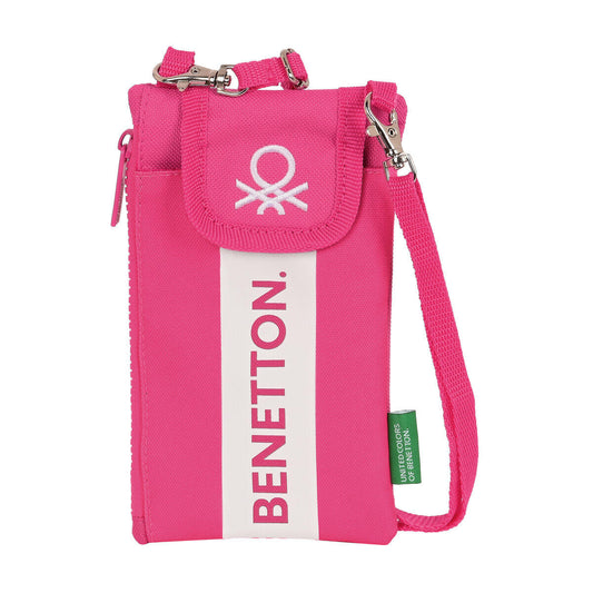Benetton raspberry mobile phone wallet front