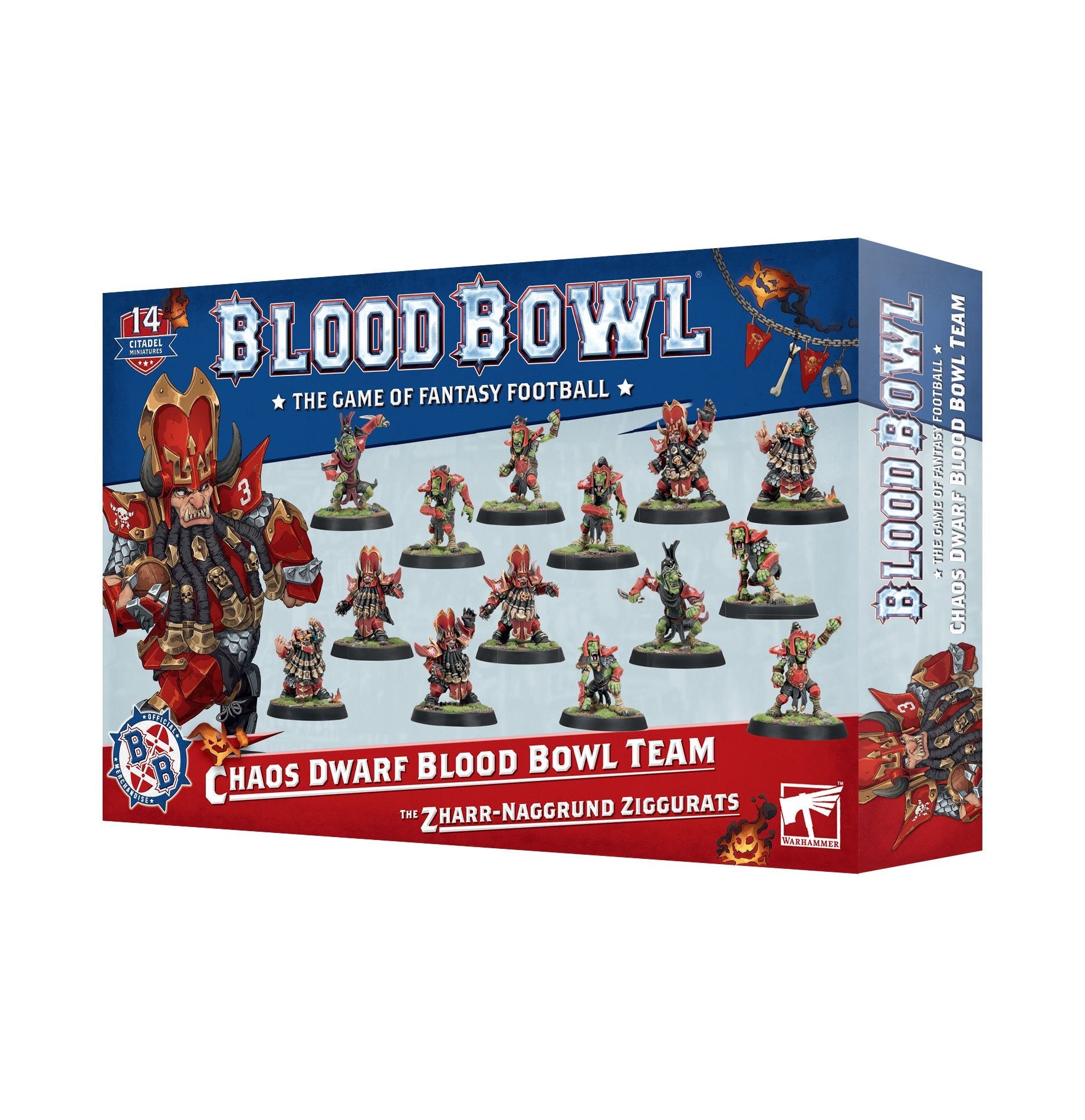 Blood Bowl Chaos Dwarf Team Zharr-Naggrund Ziggurats box