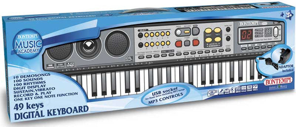 Bontempi Digital Keyboard With 49 Midi Size Keys + Adaptor + Usb Socket For Flash Drive