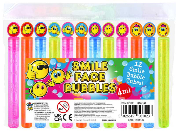 Bubble Party Tube 4ml 10.5cm Smile 4 Colours