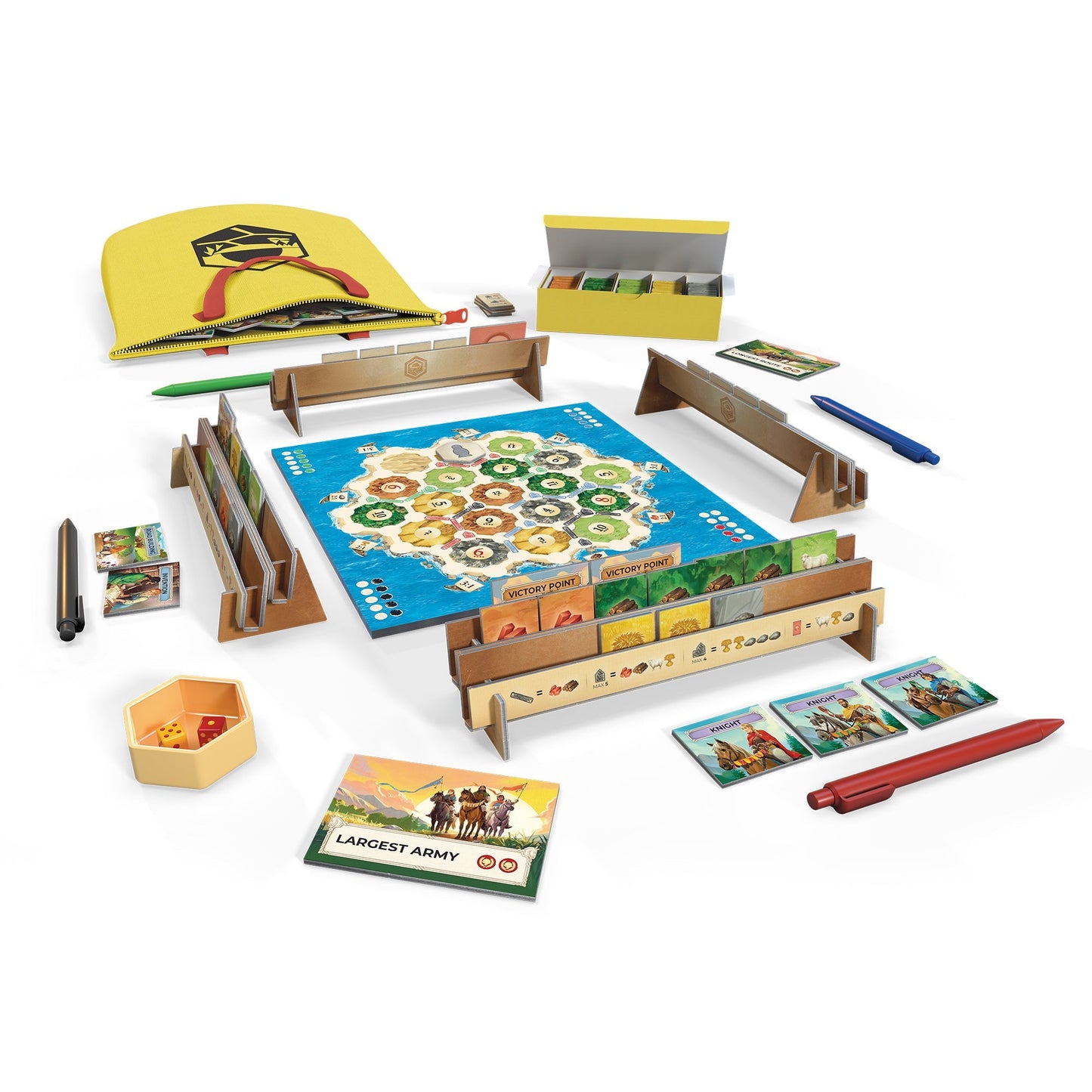 CATAN Zip Edition game components