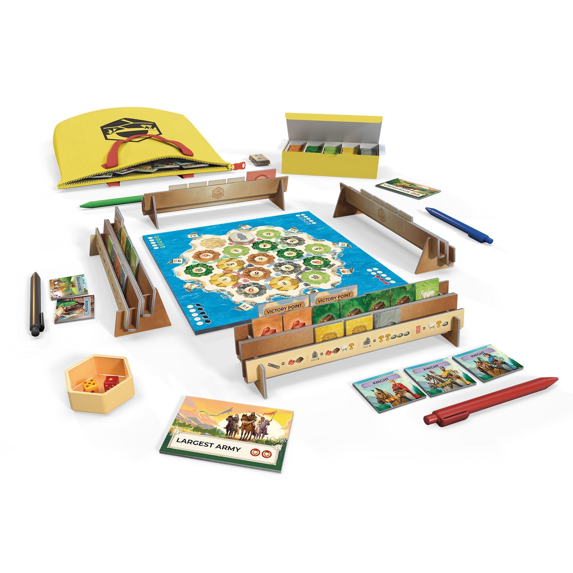 CATAN Zip Edition game components