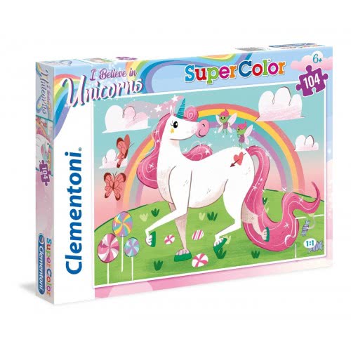 Clementoni I Believe in Unicorns 104pc puzzle box