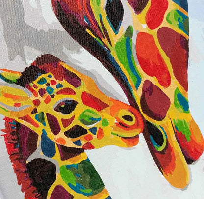 Paint By Numb3rs: Colourful Giraffes 30 x 40 cm Kit