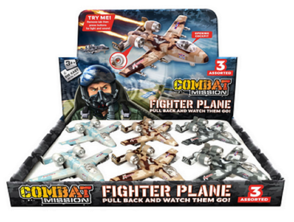Combat Mission die-cast aircraft pullback toy with light and sound