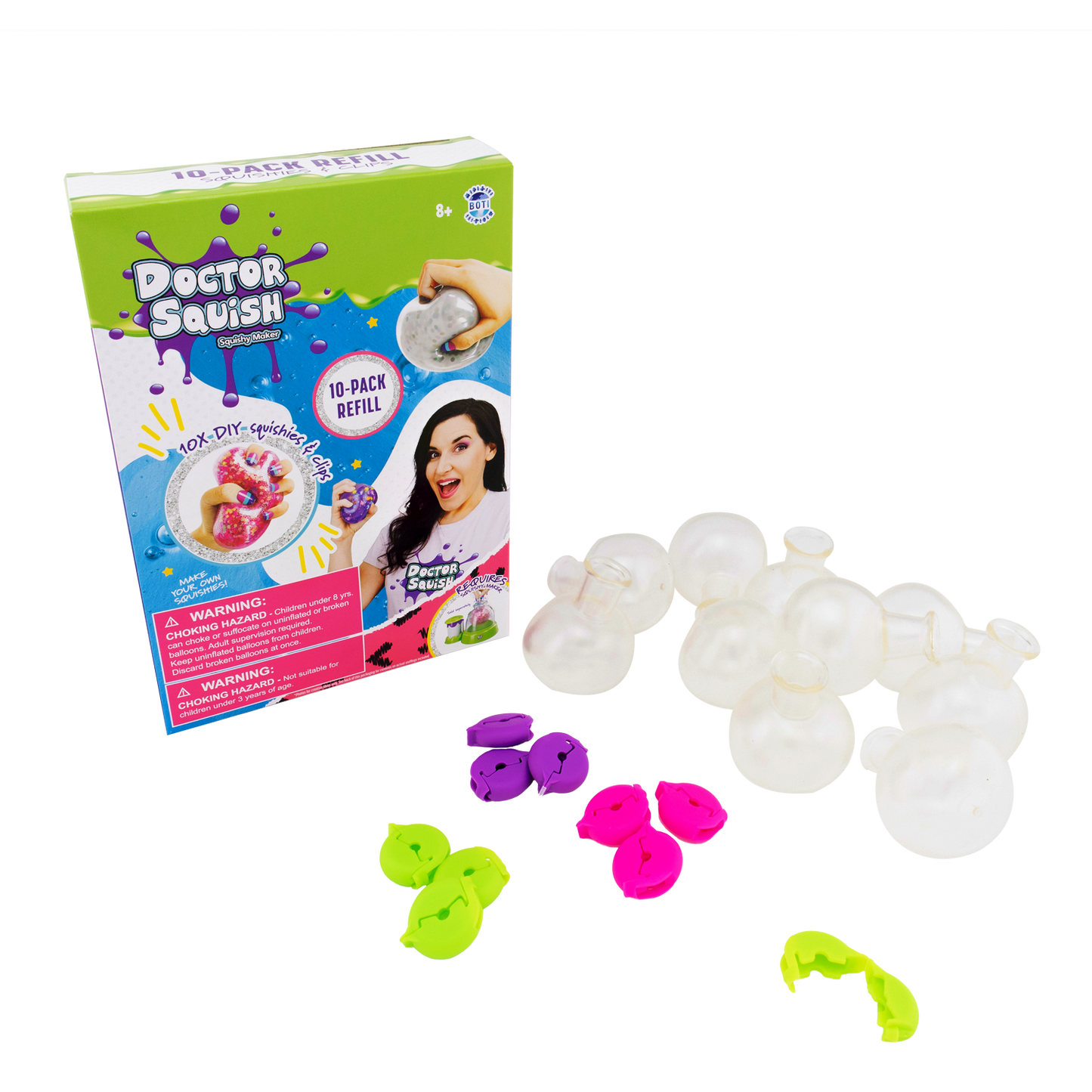 Doctor Squish Squishy Maker 10-Pack Refill contents