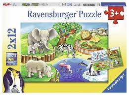 Ravensburger Time at the Zoo 2x12 Piece Jigsaw Puzzle