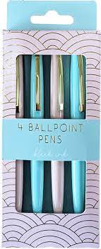 Pink Blossom 4 Retractable Ballpoint Pens Hang Pack