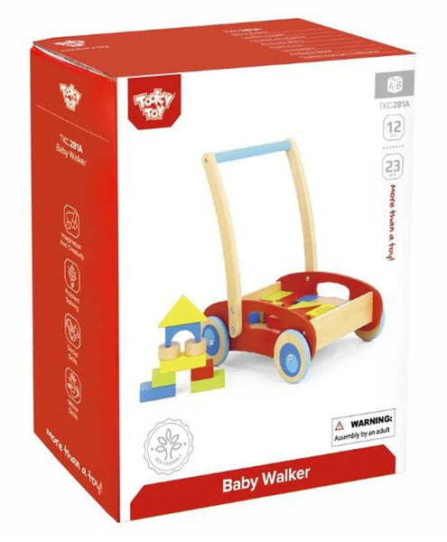 Baby Walker Wooden with Blocks (Tooky Toy)