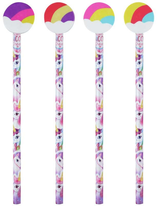 Fun Stationery Pencil with Eraser Top - Unicorn