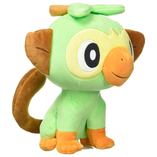Pokemon Grookey plush toy front angled view