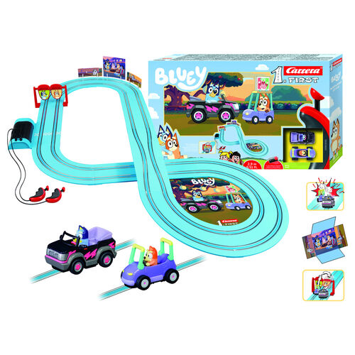 Carrera FIRST Bluey and Bingo racing set contents