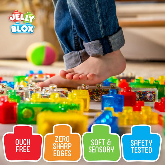 Jelly Blox 20pc Creative Kit soft sensory blocks on the floor