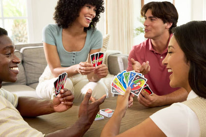 UNO card game being played by family