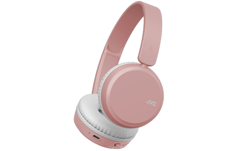 JVC HA-S36W pink foldable Bluetooth on-ear headphones
