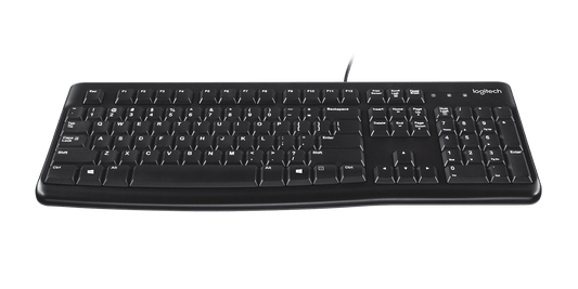 Logitech K120 wired keyboard angled view