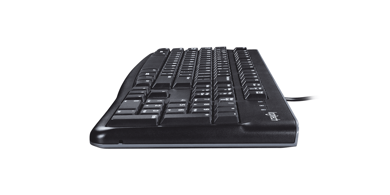 Logitech K120 USB keyboard side detail