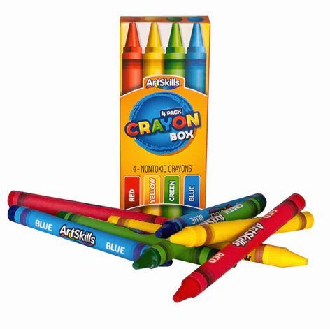 Art Skills Crayons 4 Pack Box
