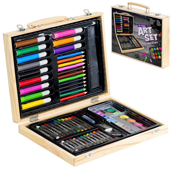 Kreative Kids 67 piece art set in wooden carry case