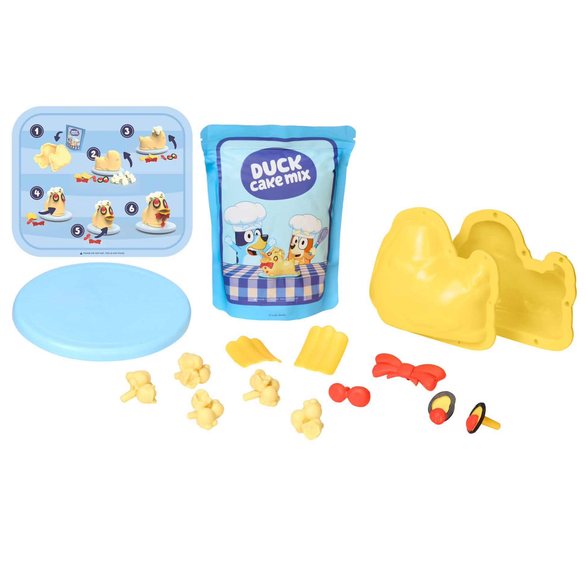 Little Tikes Creative Chefs Bluey Duck Cake Kit contents