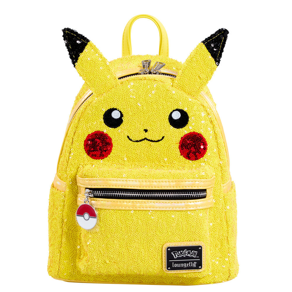 Loungefly Pokemon Pikachu sequin mini backpack front view
