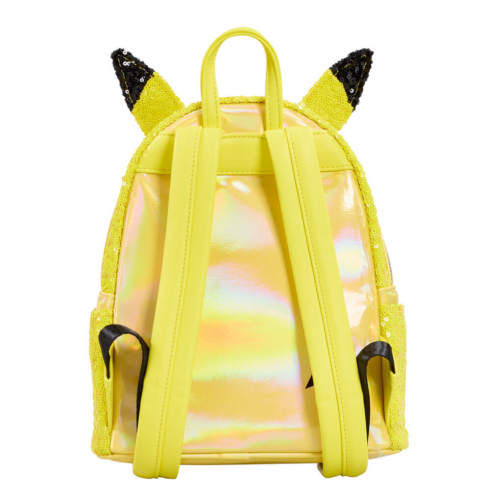 Loungefly Pokemon Pikachu sequin mini backpack rear view