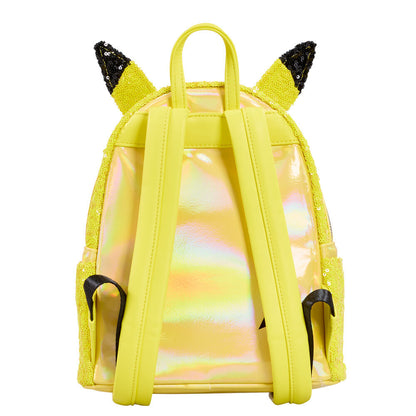 Loungefly Pokemon Pikachu sequin mini backpack rear view