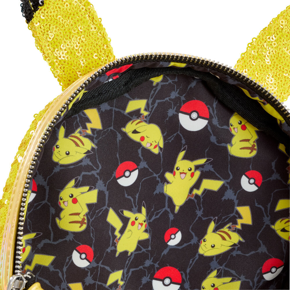 Loungefly Pokemon Pikachu backpack interior lining detail