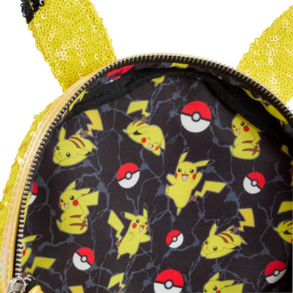 Loungefly Pokemon Pikachu backpack interior lining detail