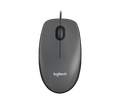 Logitech M100 wired USB mouse in charcoal - top view