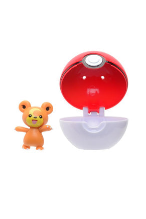 Pokemon Clip N Go Teddiursa figure with Poke Ball accessory