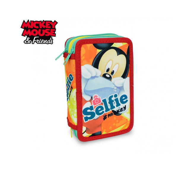 PENCIL CASE MICKEY DISNEY SELFIE TRIPLE DECK