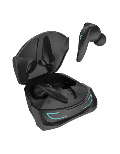 Muvit iO Smart True Wireless Gaming ENC/ANC (Noise Cancellation) Black LED Earphones