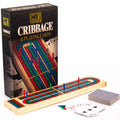 M.Y solid wood cribbage board and playing cards set