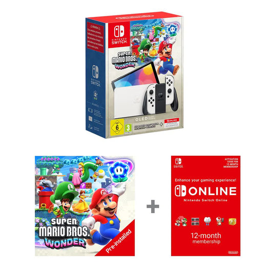 Nintendo Switch OLED Model [Mario Wonder Bundle] + 12 Months NSO