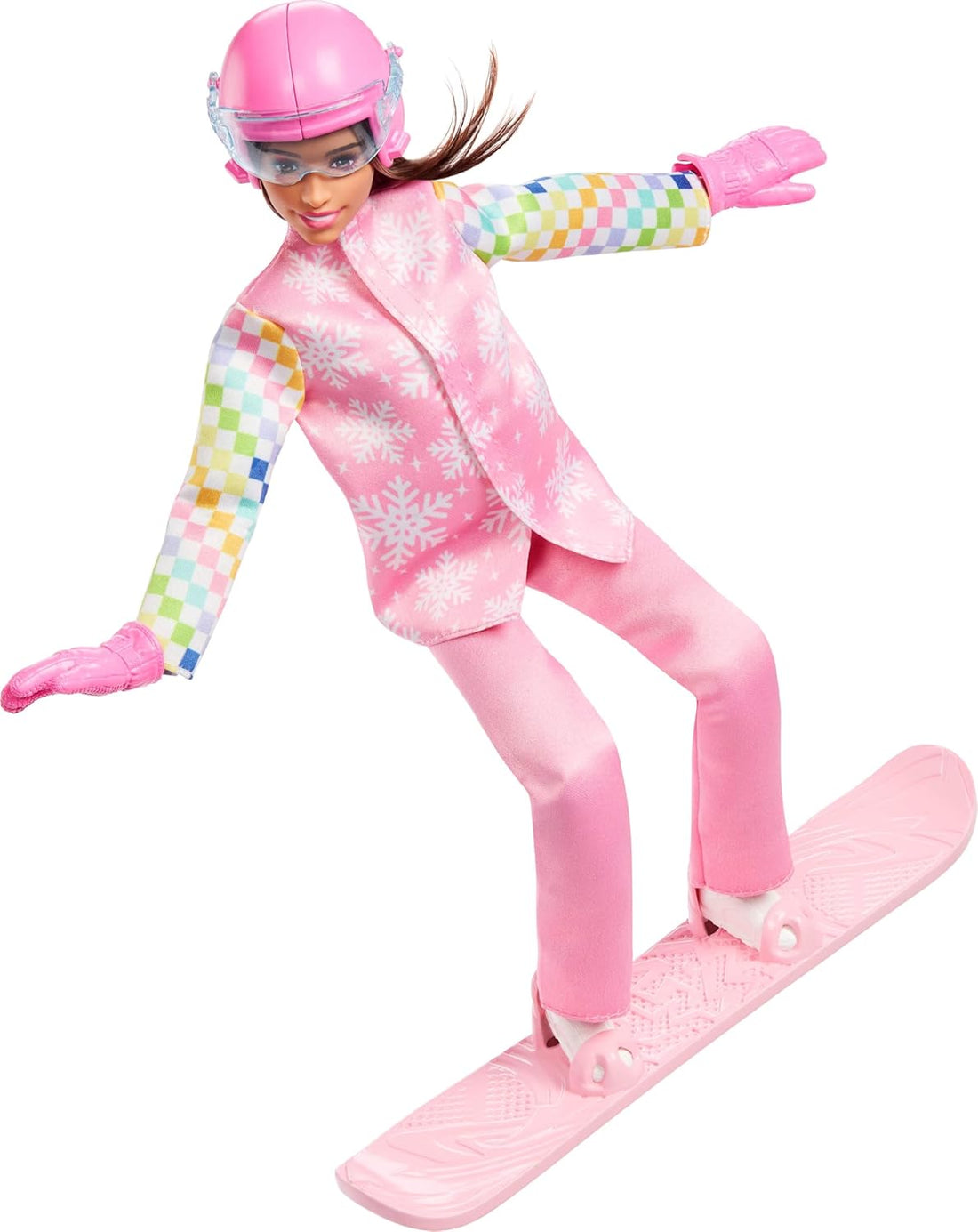 Barbie - Careers Snowboarder Doll & Accessories - Barbie Careers Snowboarder Doll Wearing Pink Snow Jacket, Pants & Boots with 10+ Accessories Including Color-Change Snowboard, JKF78
