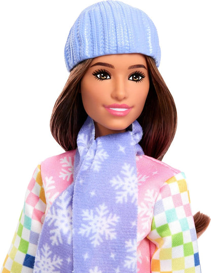Barbie - Careers Snowboarder Doll & Accessories - Barbie Careers Snowboarder Doll Wearing Pink Snow Jacket, Pants & Boots with 10+ Accessories Including Color-Change Snowboard, JKF78