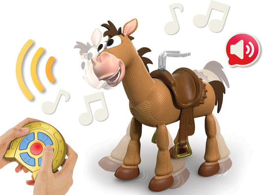 Mattel Disney and Pixar Toy Story 5 Giddy-Up Bullseye RC 12-Inch Scale remote controlled horse toy with sounds and clip for figure sold separately, JKV52