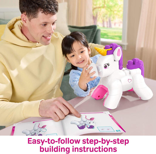 Mega BLOKS Ma Licorne à Construire, Coffret de Construction 3 en 1 pour Les Tout-Petits (constructions alternatives : Un Chiot et Pégase), avec 26 éléments, pour Enfants à partir de 3 Ans, JKG36