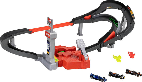 Hot Wheels Racing Formula 1 Sprint Race Circuit - Hot Wheels Track Set & 1:64 Scale McLaren Formula 1 Team, Oracle Red Bull Racing & Atlassian Williams Racing Toy Cars, Sprint Race Circuit, JNN32