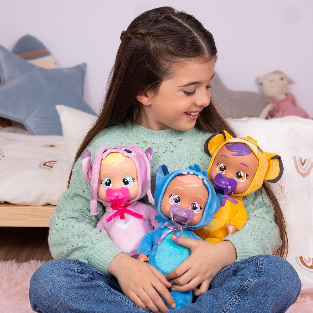 Cry Babies Tiny Cuddles Disney Angel Doll - Cry Babies Tiny Cuddles Disney Angel Lilo & Stitch Pluche pop, huilende echte tranen, speelgoedcadeau voor kinderen en meisjes vanaf 18 maanden