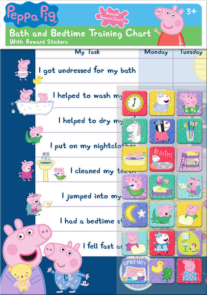 Peppa Pig Bath and Bedtime Reward Chart and Stickers