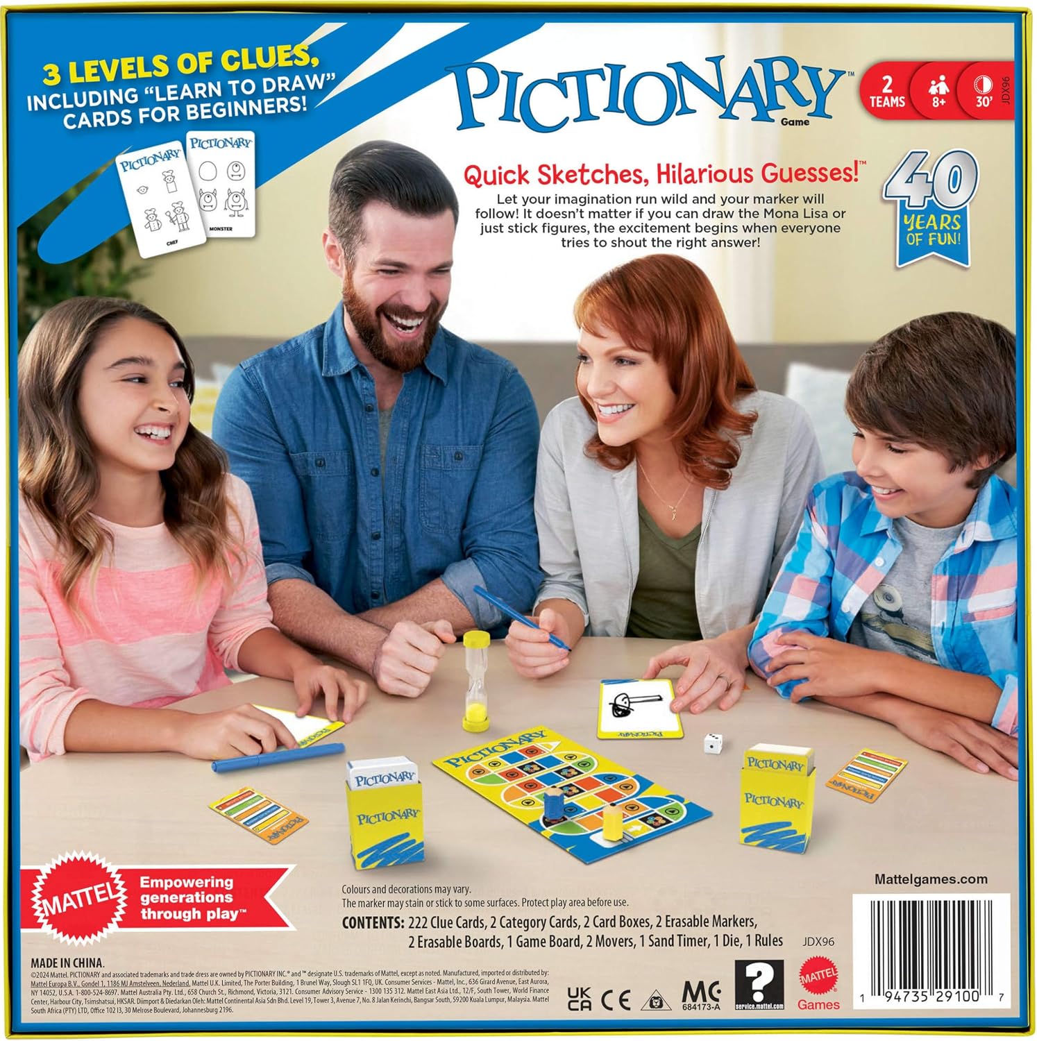 Pictionary JDX96 official back box image