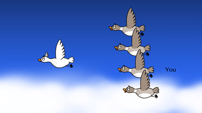 Rhythm Paradise Groove gameplay screenshot with birds