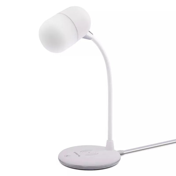 Groov-E LED Lamp With Wireless Charger & Speaker White
