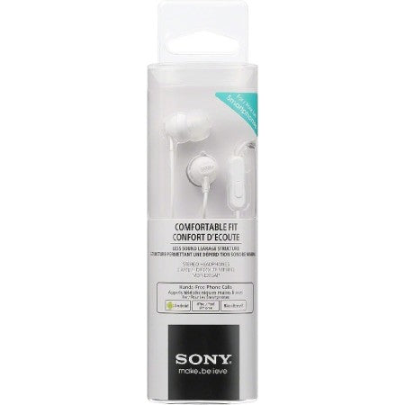 Sony MDR-EX15AP In-Ear Headphones with Microphone - White