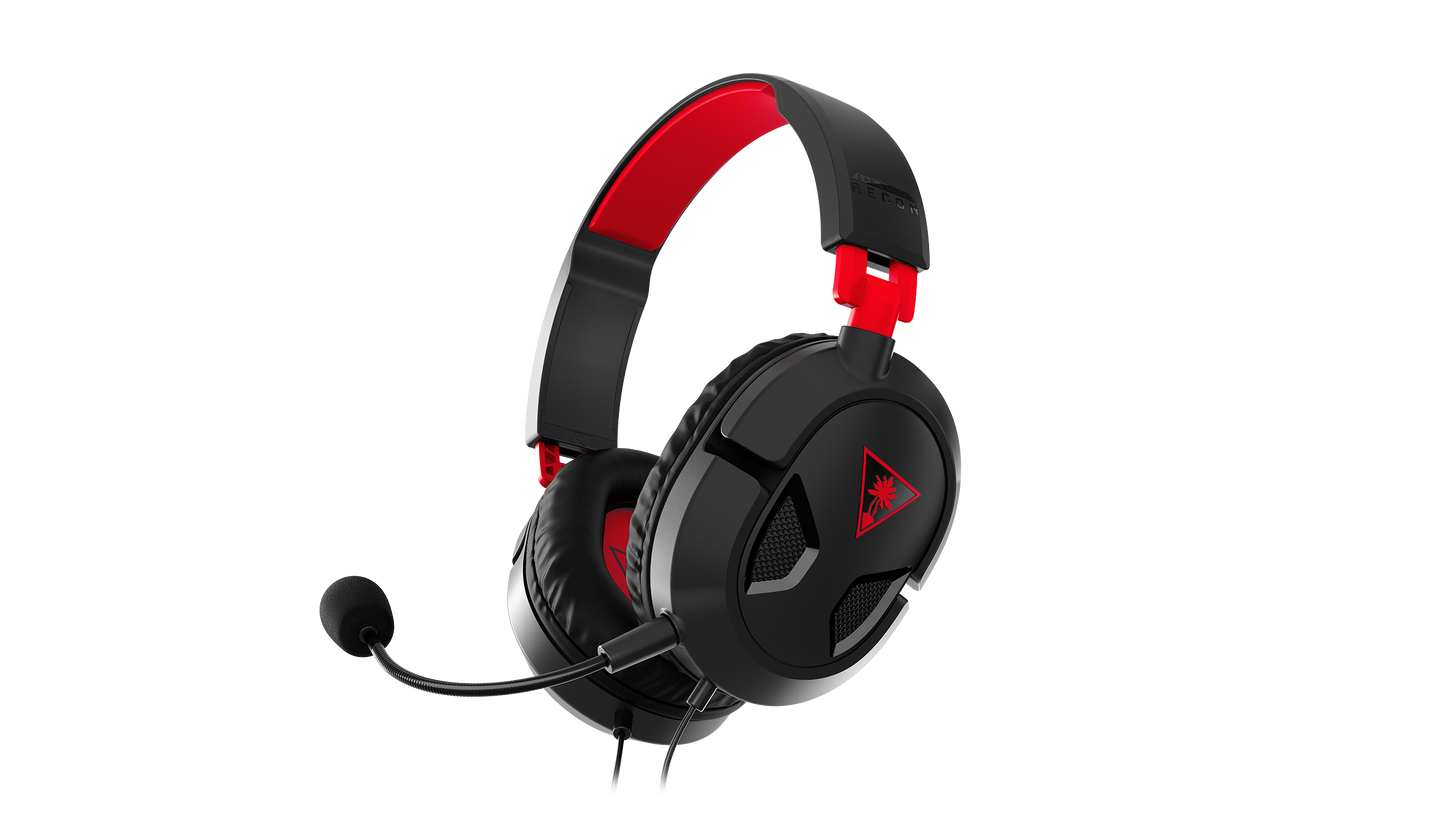 Turtle Beach Recon 50 Black/Red wired gaming headset front view