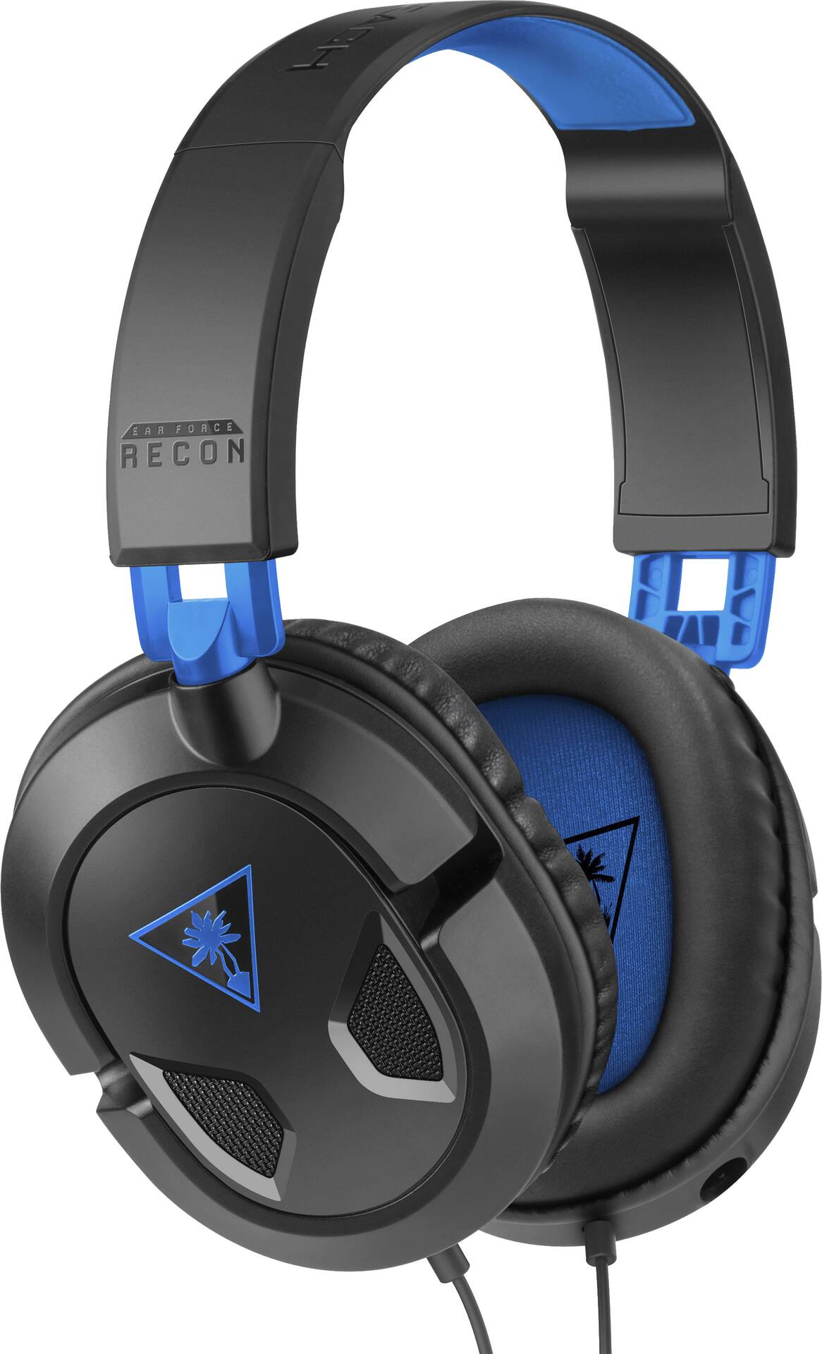 Turtle Beach Recon 50P black blue wired gaming headset front view