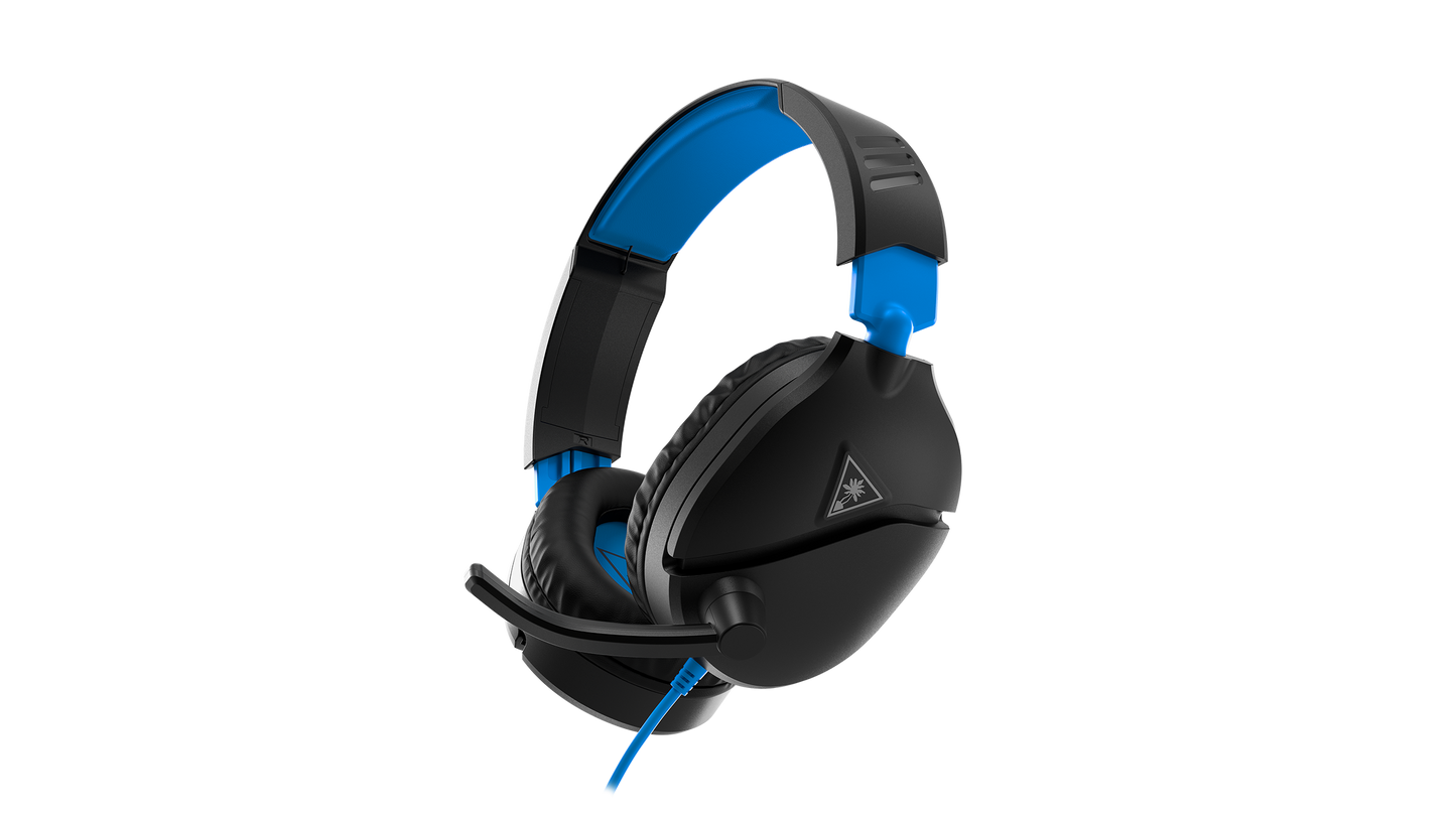 Turtle Beach Recon 70P Black/Blue wired gaming headset front view