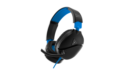 Turtle Beach Recon 70P Black/Blue wired gaming headset front view
